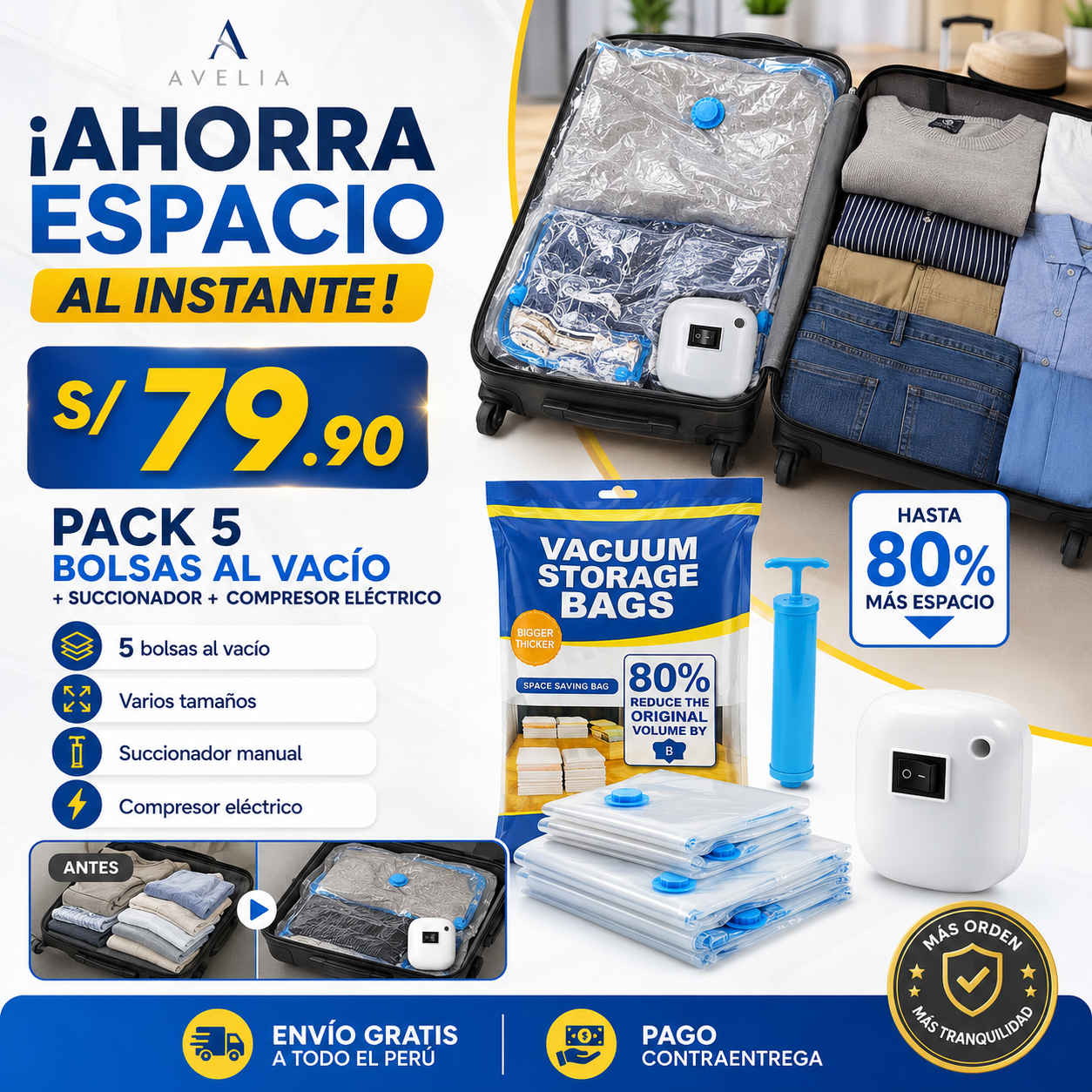 BOLSA AL VACIO + COMPRESOR ELECTRICO