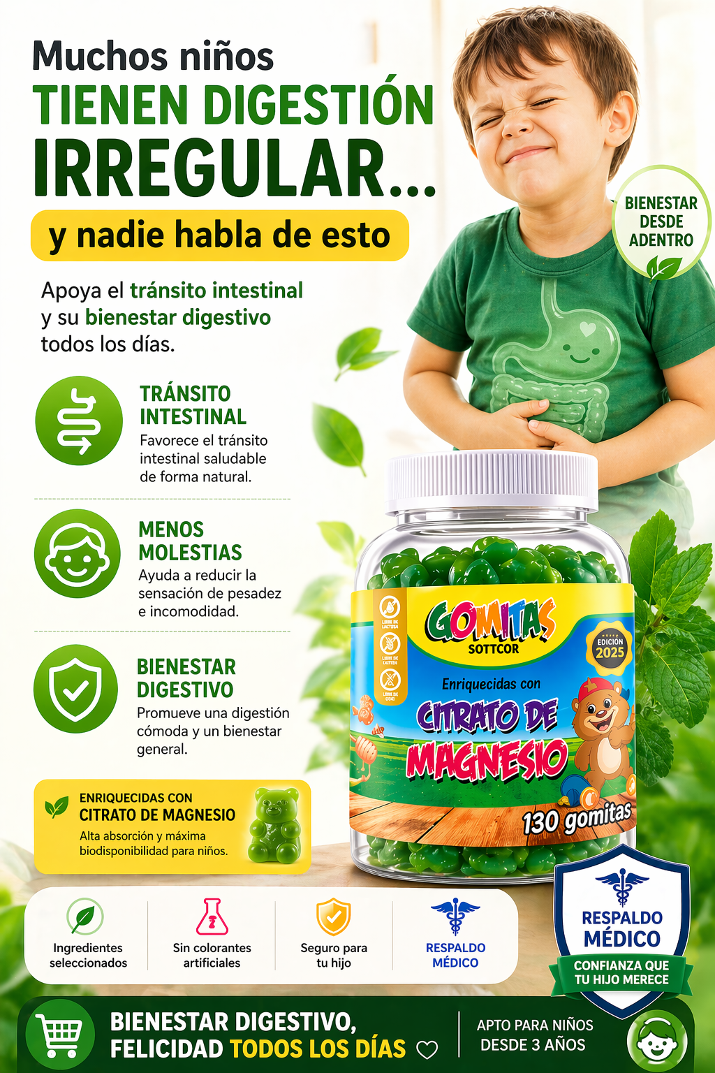 Citrato de magnesio para niños